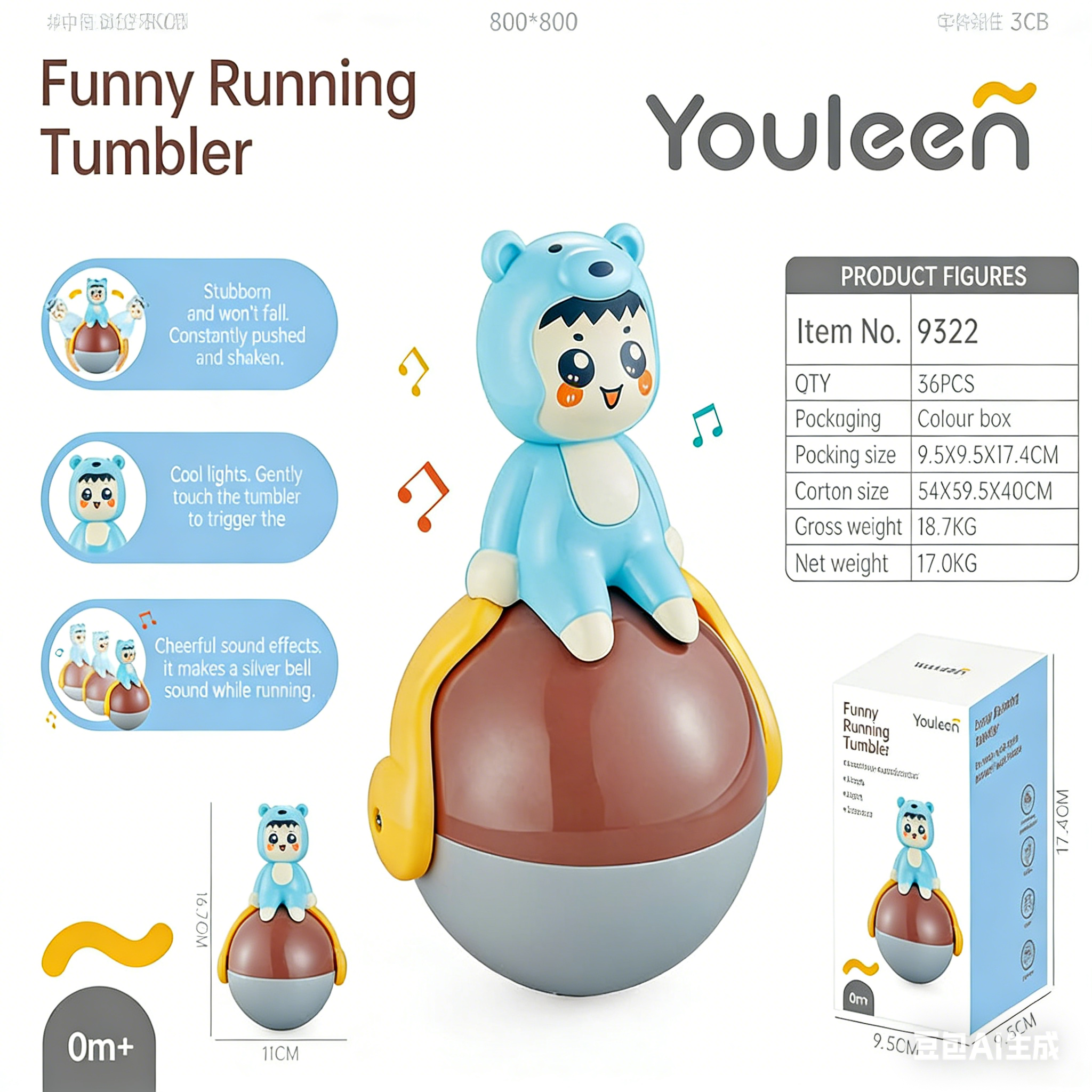 Youeun moe run unflashing wong dibujos animados osos juguetes poner bonito bonito moe decoración del hogar poner Application Scenario