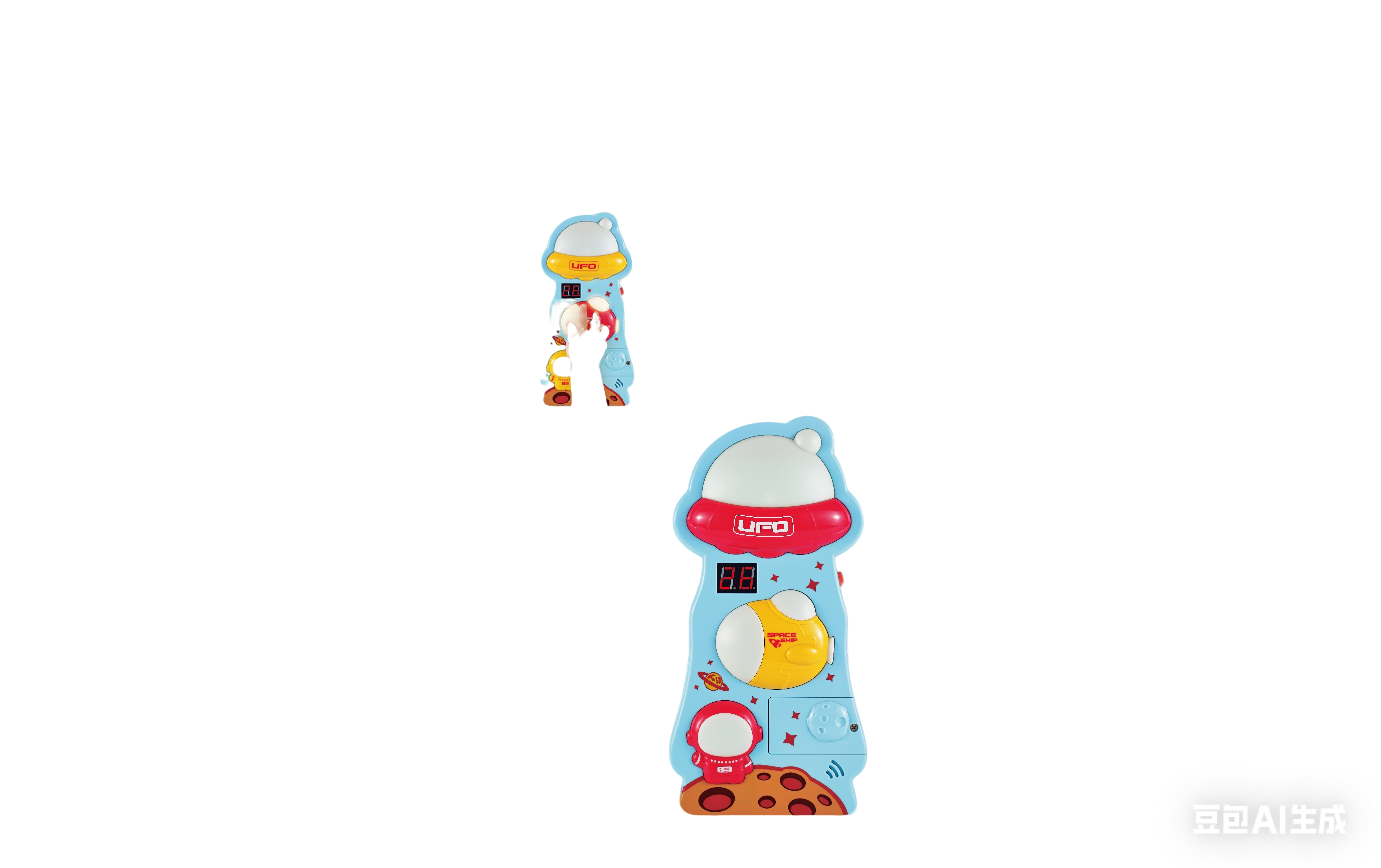 优乐恩9335a摸高器卡通风格UFO造型玩具太空船模型儿童益智拼装积木
