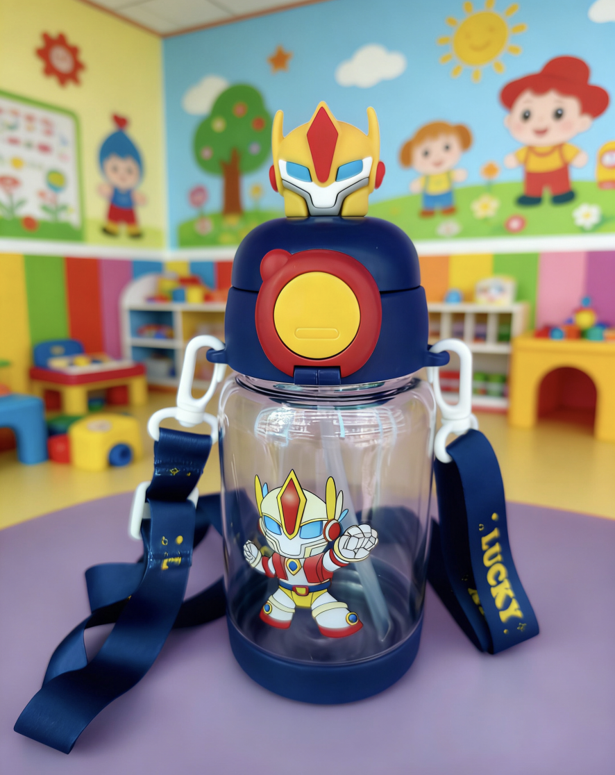 Straw cup, daily necessities, portable drinking cup, leak-proof lid, cup set, children, students, baby carrier, cartoon 3D, 500ml, pop-up lid, bouncing straw detail image 4