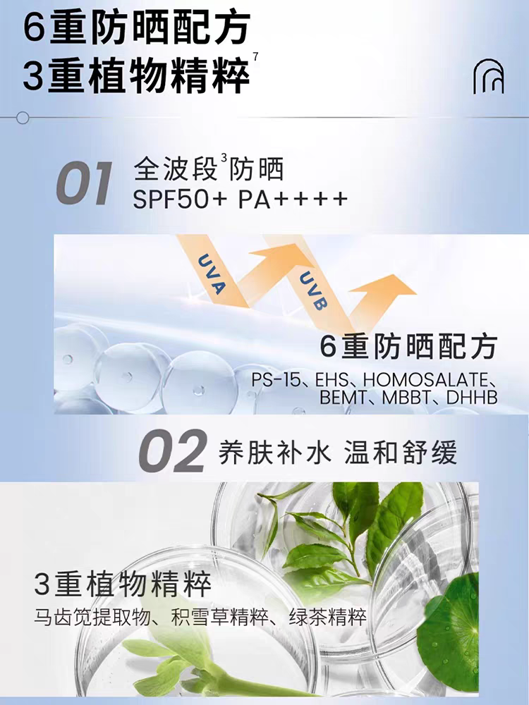 AHC Love and Pure Water Gentle Special Care Sunscreen 45ml is gentle, refreshing, non-oily and sun-resistant. It provides 50+ times protection against ultraviolet rays for both men and women outdoors details Picture