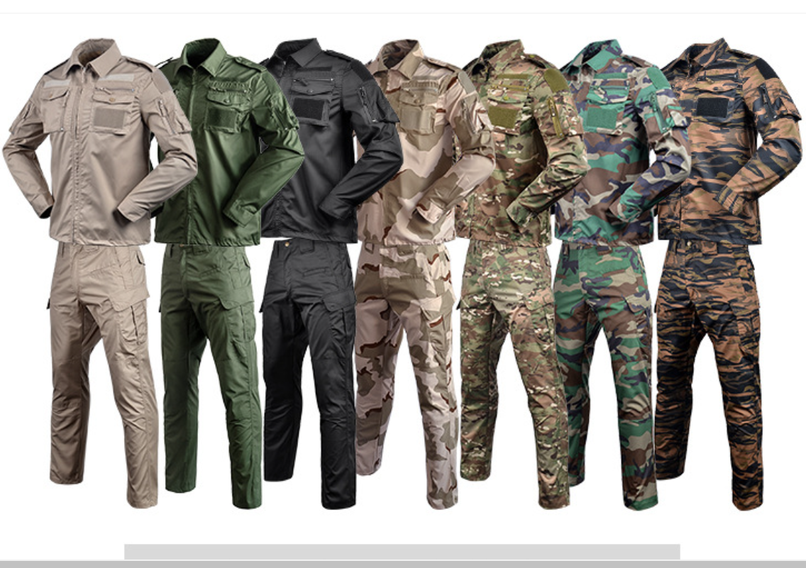 Al aire libre camuflaje entrenamiento trajes trajes tácticos respirables anti-rasgón trajes deportivos al aire libre al por mayor desgaste desgaste outwear