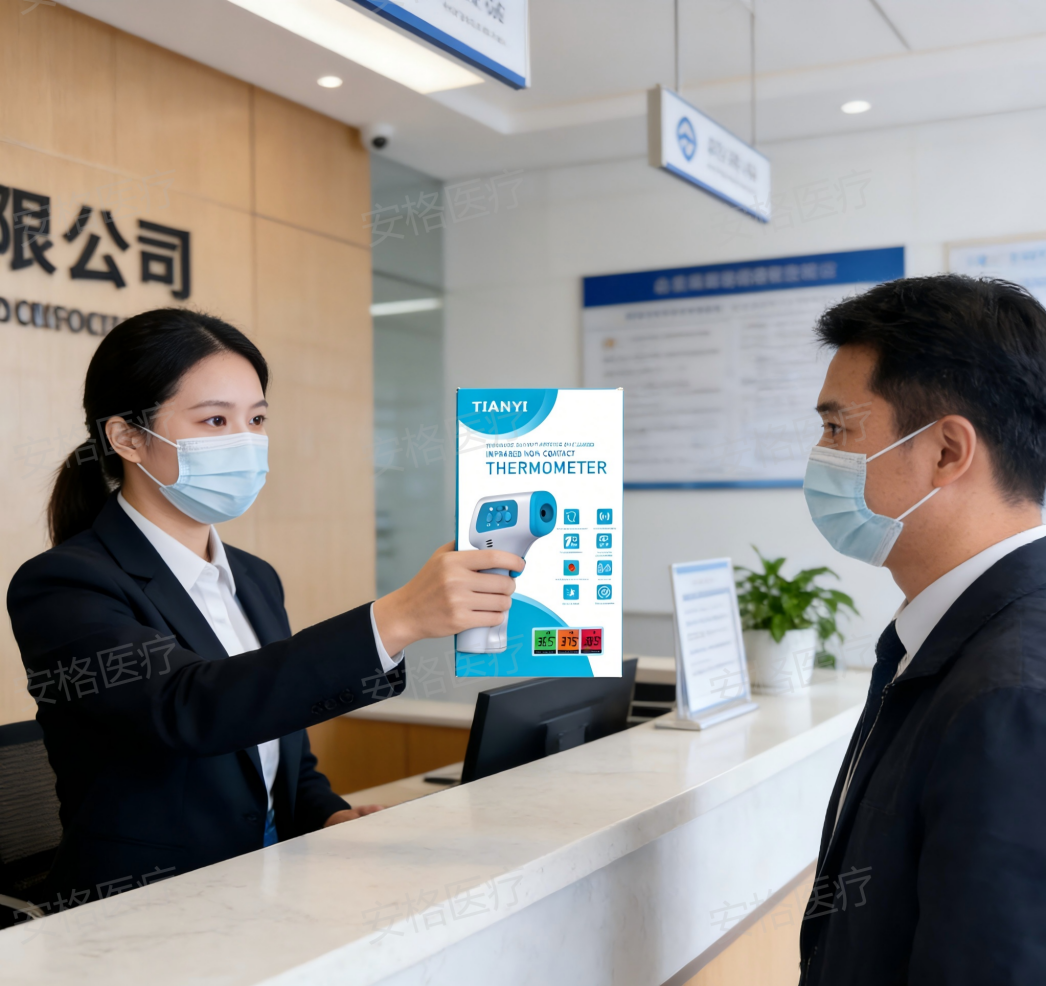The non-contact infrared thermometer can detect body temperature quickly and accurately within 30 seconds details Picture