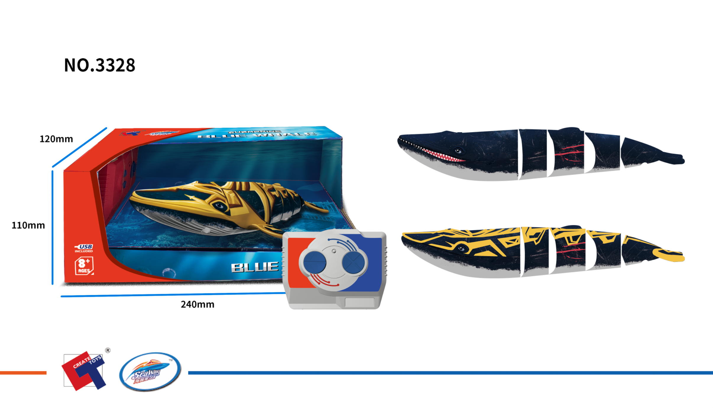 遥控玩具蓝鲸大号遥控船防水遥控器蓝色玩具