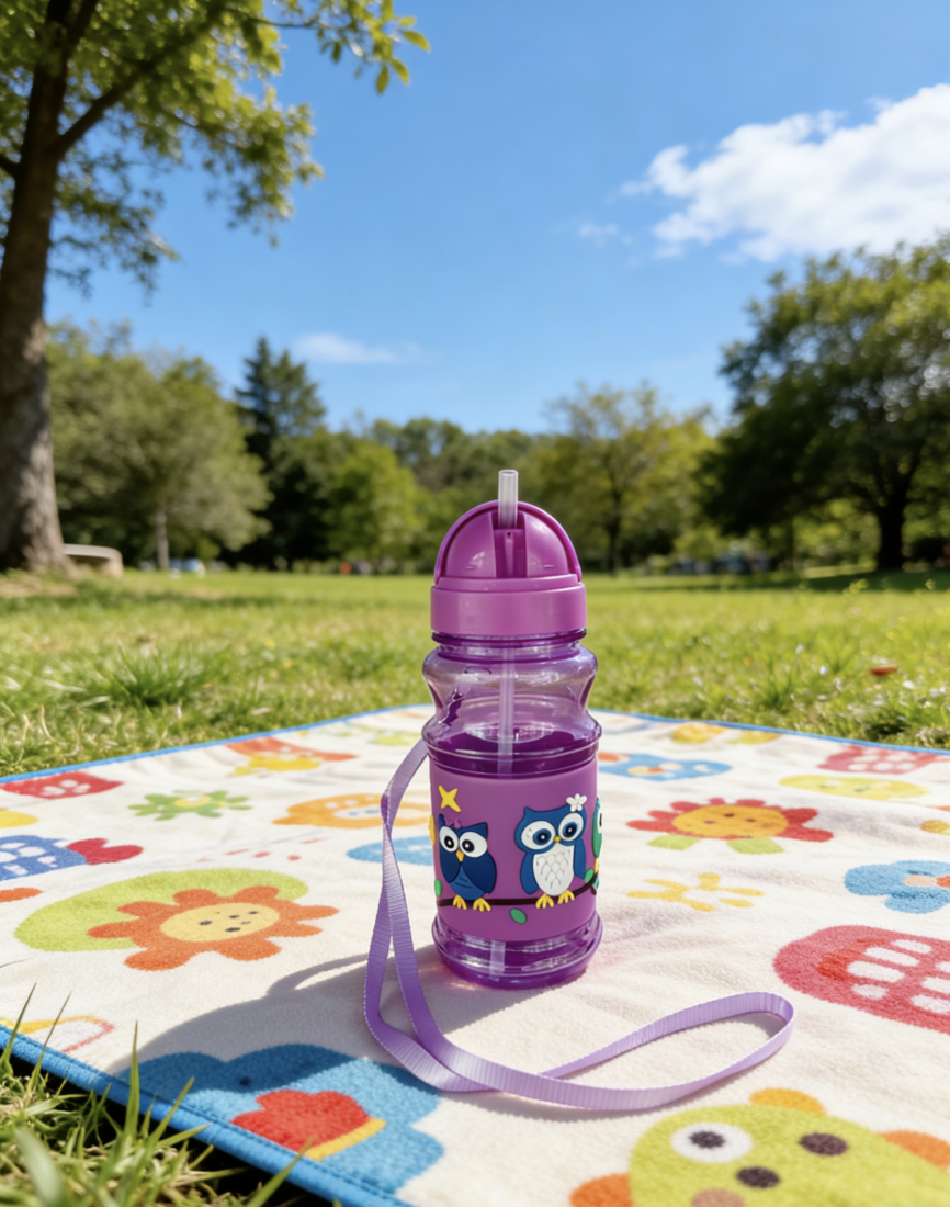 Children, toddlers, students, carrying water cups, water bottles, suction cups, straw cups, 400ml, cartoon three-dimensional Application Scenario