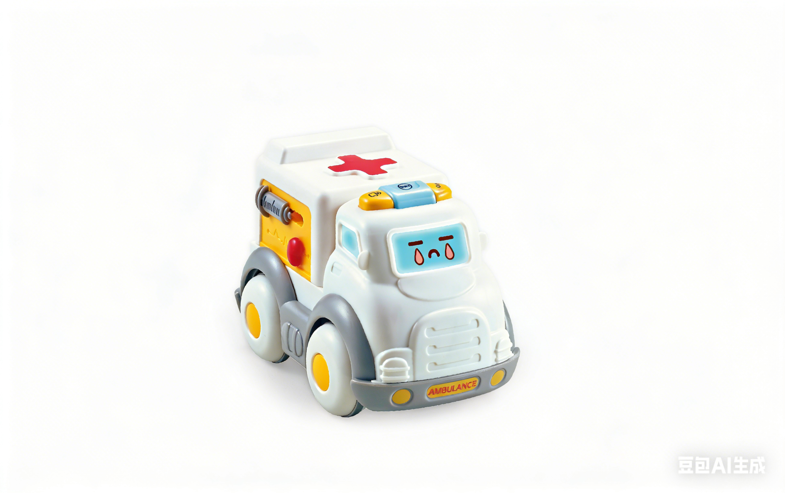 Youleen 6350 Urban Traffic Ambulance, inertial ambulance toy, sound, light and music, dot-opening, 1-3-year-old baby intelligence simulation urban traffic vehicle