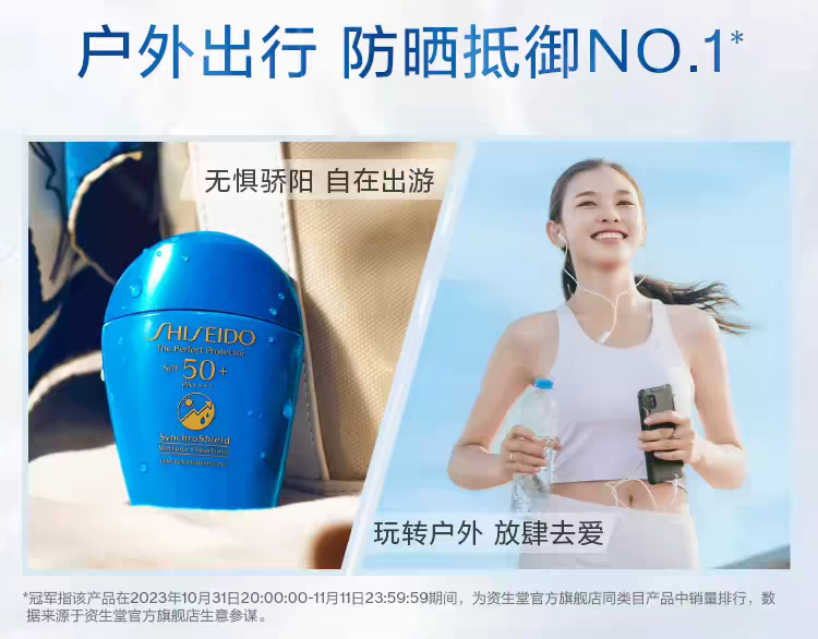 资生堂蓝胖子防晒霜50ml 防晒乳液护肤面部抗光老水润养肤细节图