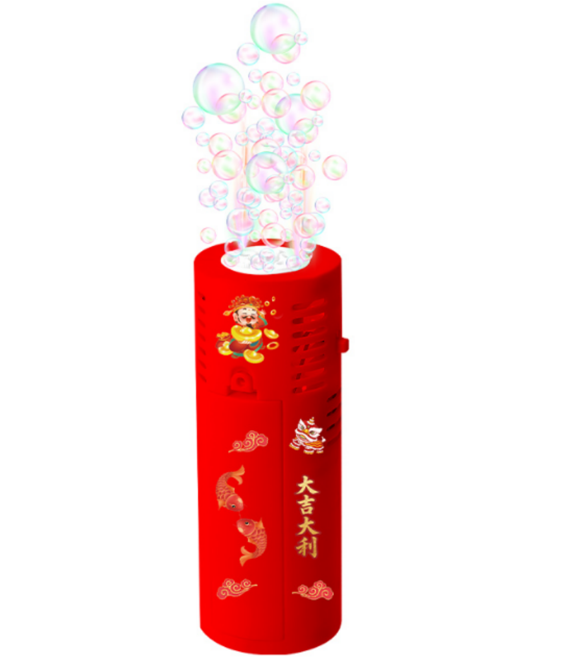 Red cylindrical bubble machine children's toy, educational gift for early learning Application Scenario