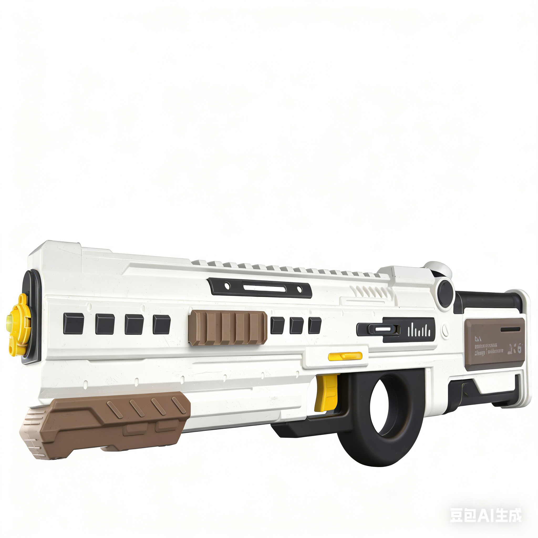 小商王1508A15米远程科幻造型水炮+EVA软弹两用枪科幻风格男孩手持白色水枪水炮模式EVA软弹枪包装盒