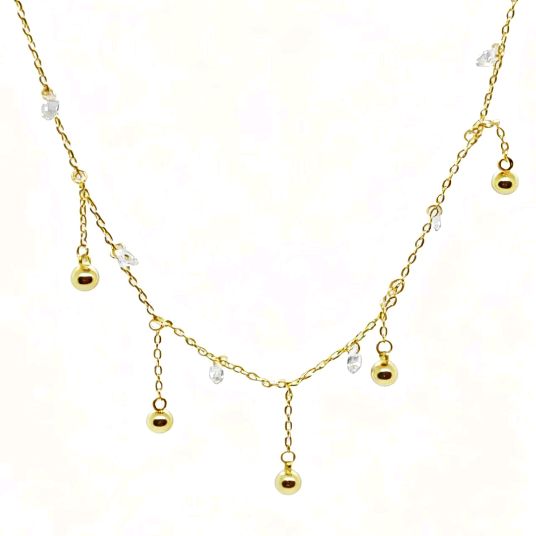 A niche white zirconium tassel necklace for women with a collarbone chain that doesn't fade details Picture