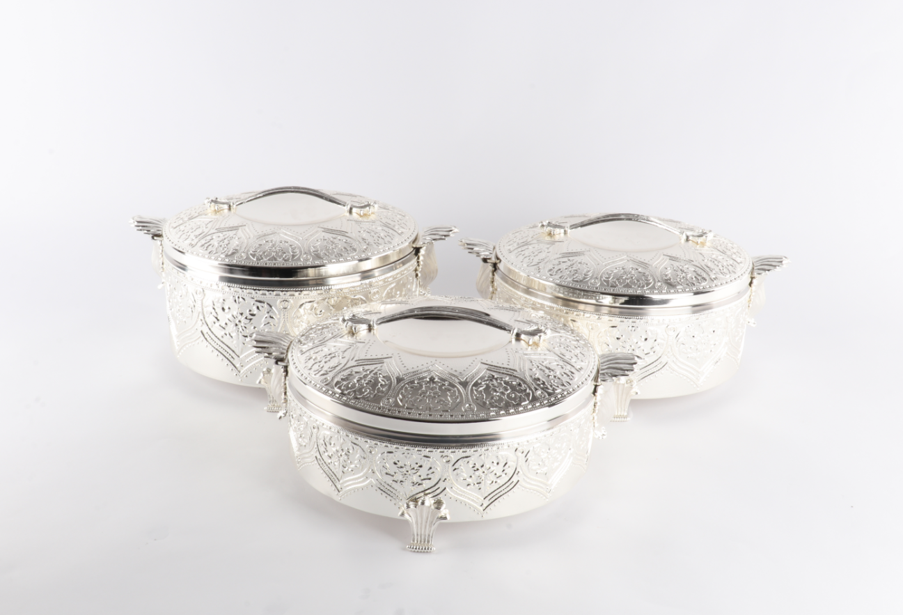 EJSHE 外贸出口不锈钢自助餐盒保温饭盒保温锅家用非洲热卖三件套