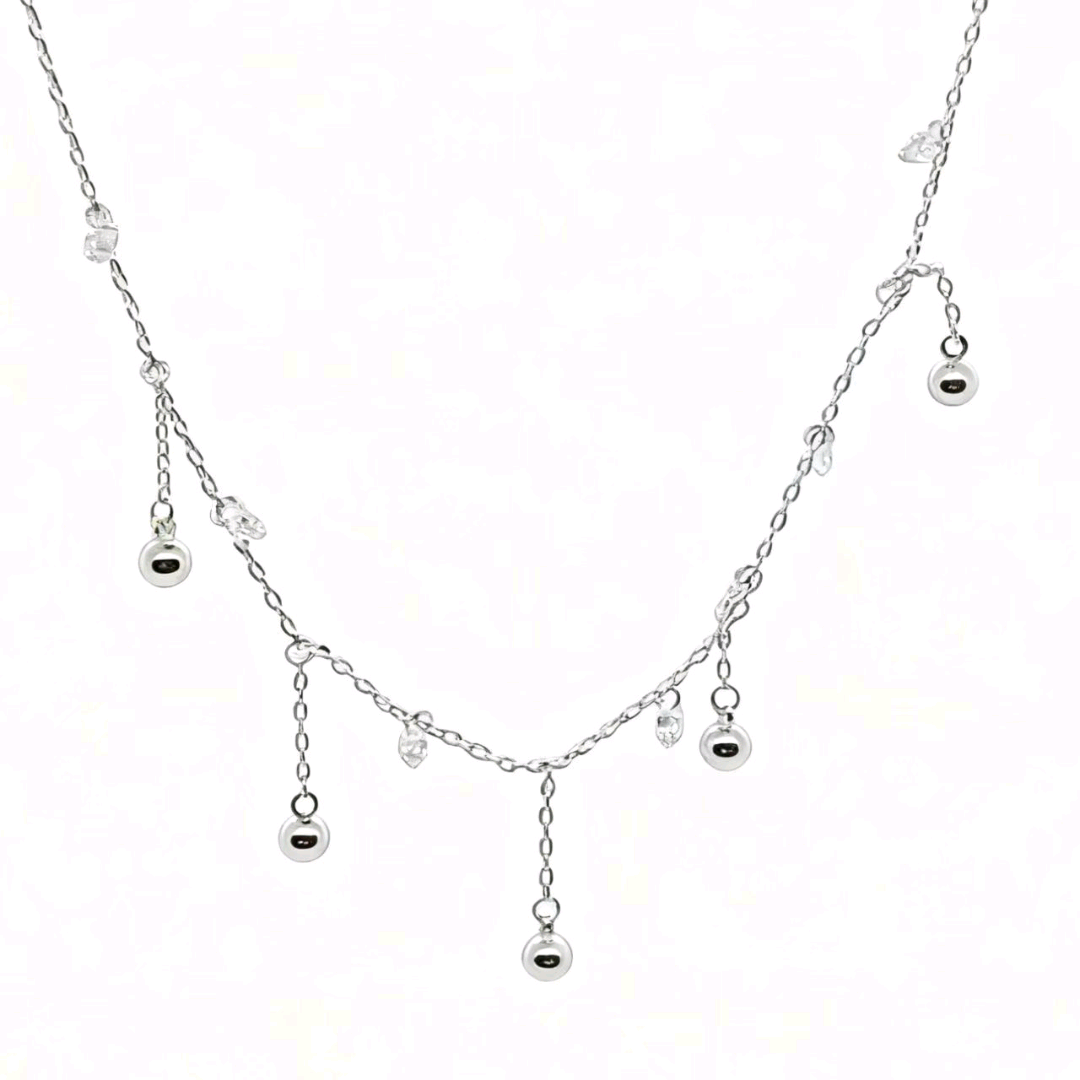 A niche white zirconium tassel necklace for women with a collarbone chain that doesn't fade
