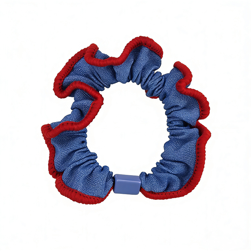【 Exclusive Event 】 Grab 10! Free shipping! Denim blue and red black fungus lace hair band, high-elasticity hair tie, and dual-purpose hair accessory for Internet celebrities Item Picture