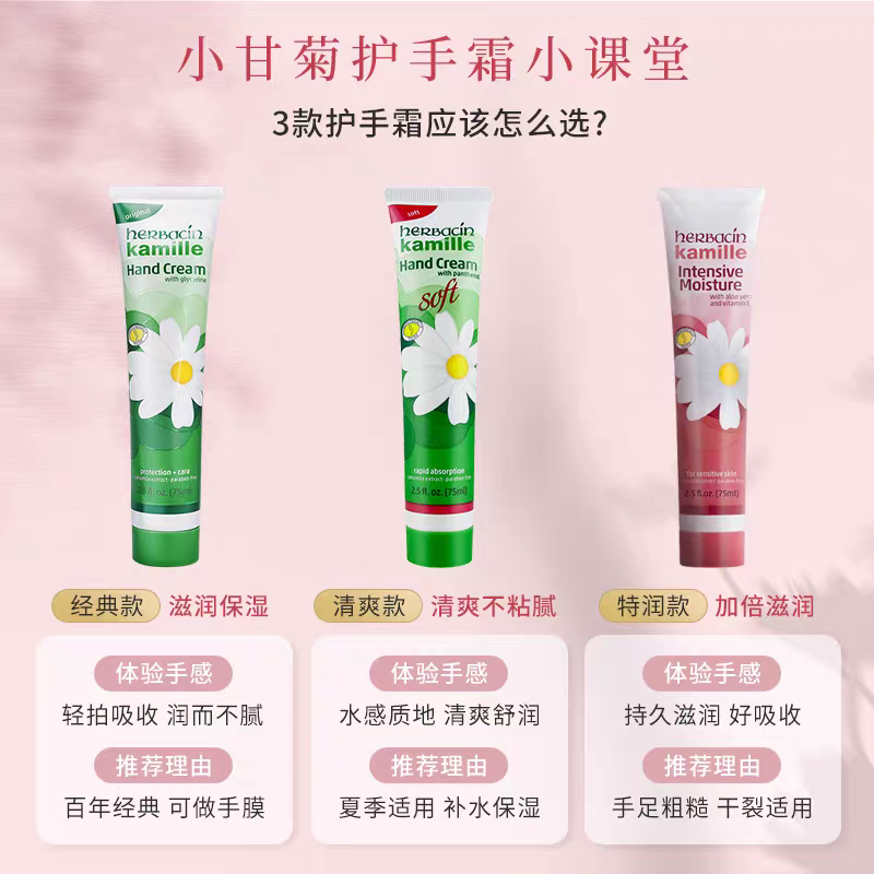 Herbacin Haobenqing German Chamomile and Daisy Special Moisturizing Repairing Hand Cream 75ml Hand and Foot Moisturizing Cream Improves dryness and cracks and relieves discomfort details Picture