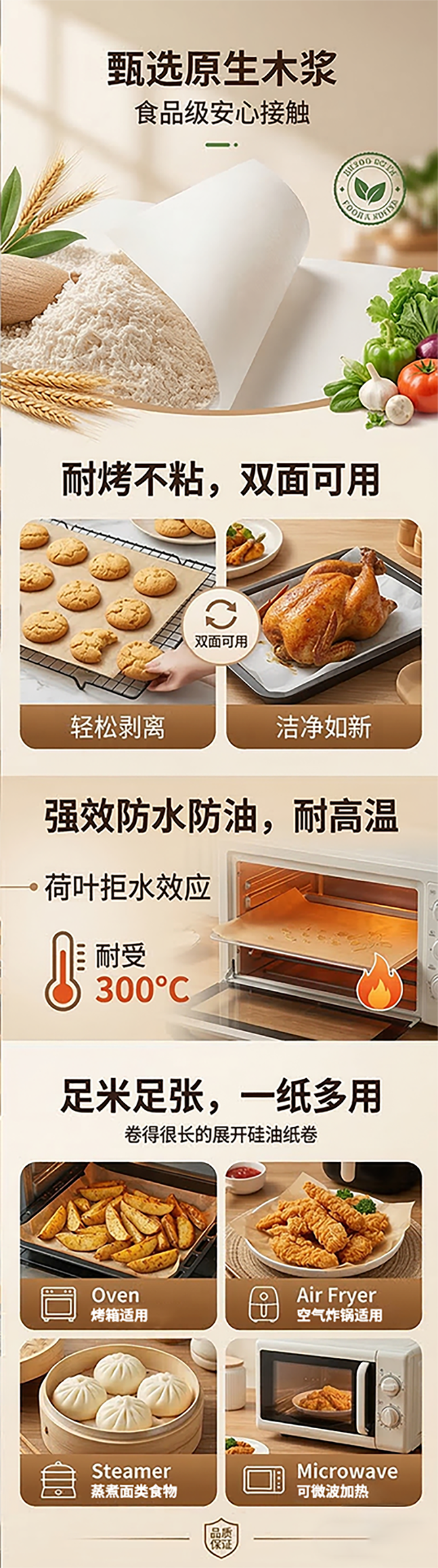 来米国际bakingpaper硅油纸防油防粘一纸多用详情2