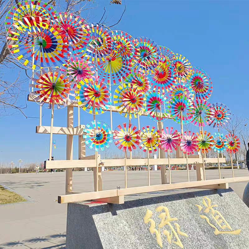 Colorful old Beijing windmill children's toys, outdoor garden courtyard decoration, activity props, park scenic spots, street vending Specification image