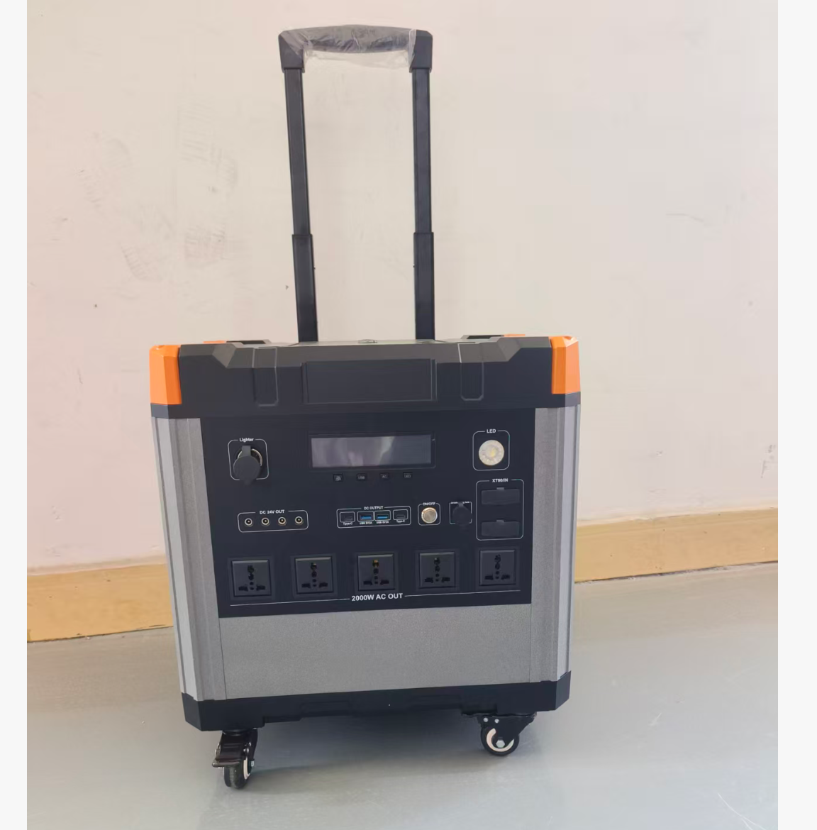 2000W portable energy storage power supply, 2.2-degree wheeled outdoor emergency backup power supply, camping, street vending and self-driving magic tool, new energy pic 1