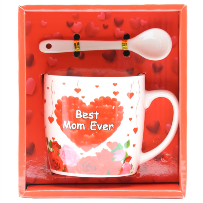 Mother's Day ceramic Cup, spoon, MOM mug, Love Gift, Wedding gift box, packaging box details Picture