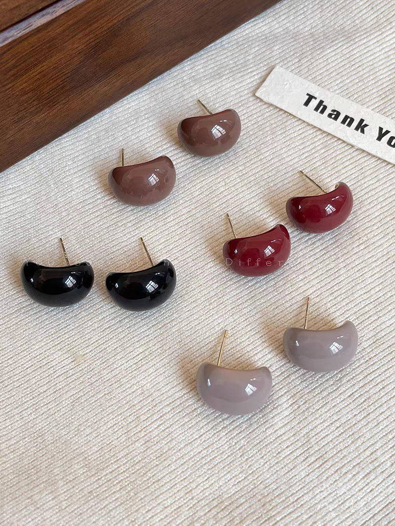 复古红色豆豆耳钉女新年轻奢气质高级感耳环2026新款港风银针耳饰饰品