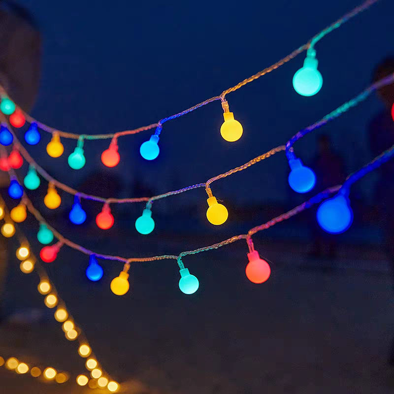 Decorative light strings, led color lights, 2026 string lights, star light strips, ambient lights, outdoor camping, stall arrangement lighting, crystal chandeliers, 3 meters, 20 lights