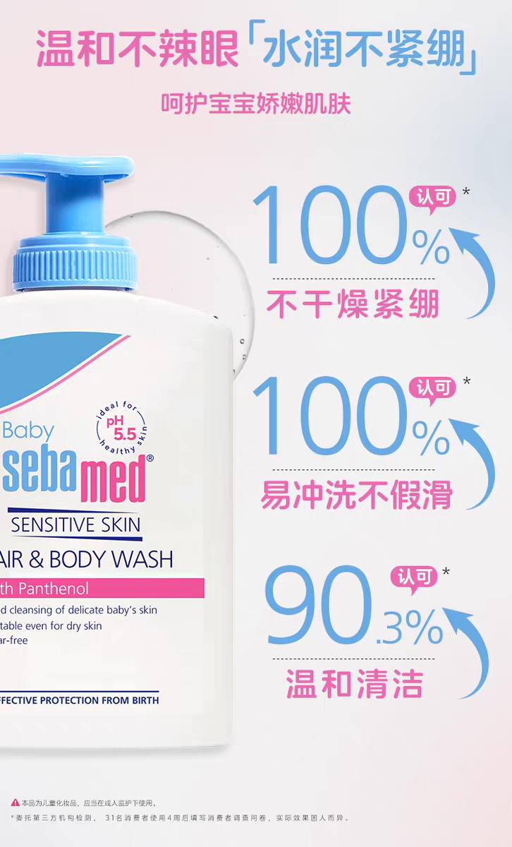 German imported sebamed Baby and Children's Shampoo and Body Wash 200ml in one detail image 5