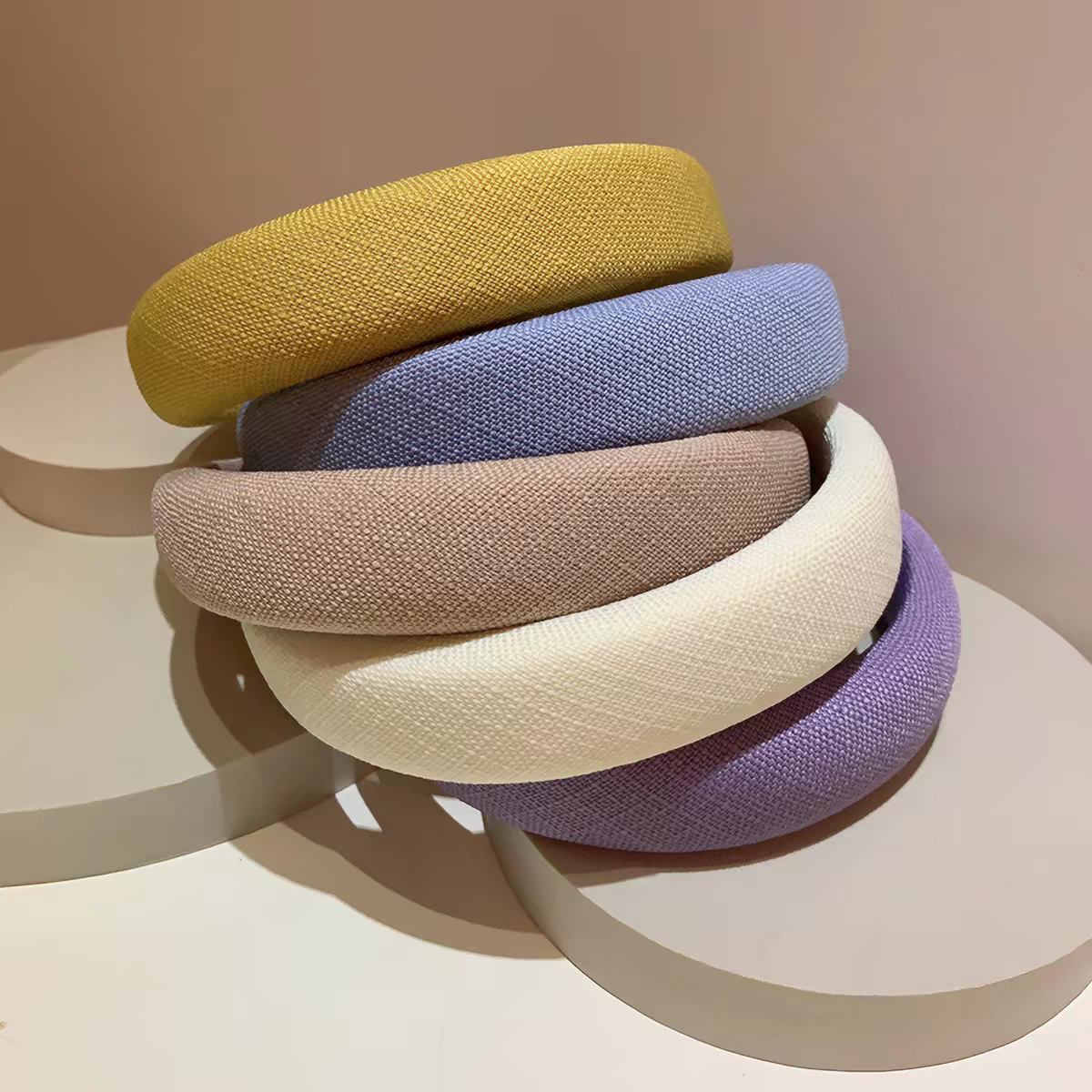 2026 new retro style, cotton and linen texture, fresh spring and summer colors, versatile basic sponge high top for casual outing hair band