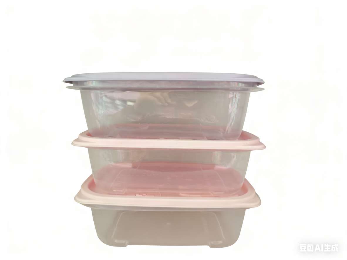Food storage box, lunch box, storage box, daily necessities three-piece set, 1.1L rectangular, 21*14.3*8cm refrigerator box, packaging box detail image 3