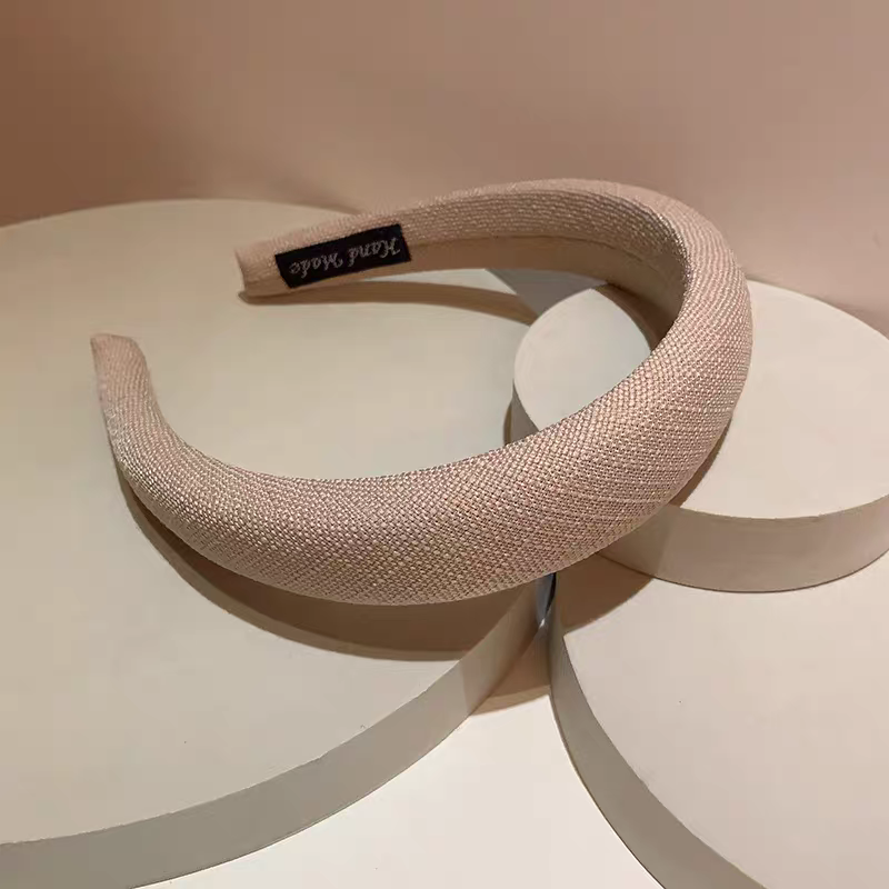 2026 new retro style, cotton and linen texture, fresh spring and summer colors, versatile basic sponge high top for casual outing hair band detail image 11