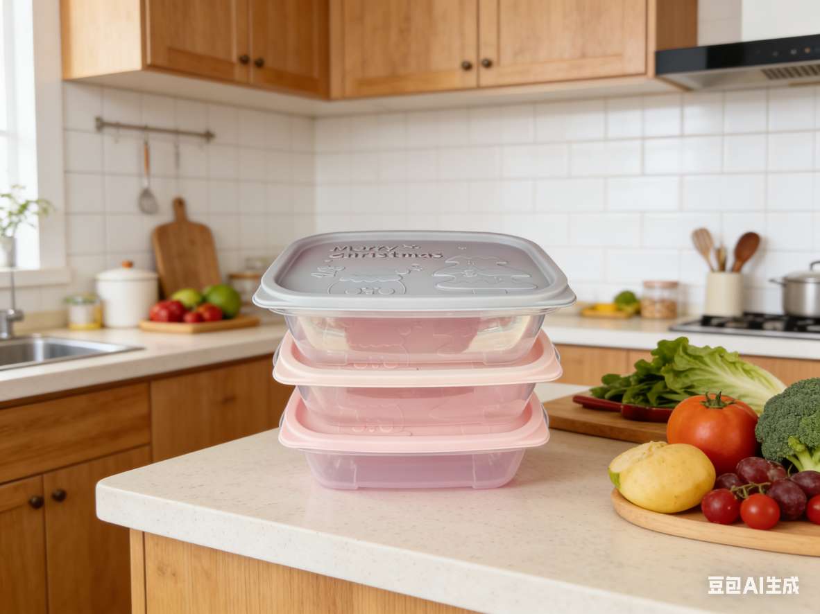 Food storage box, lunch box, storage box, daily necessities three-piece set, 1.1L rectangular, 21*14.3*8cm refrigerator box, packaging box details Picture