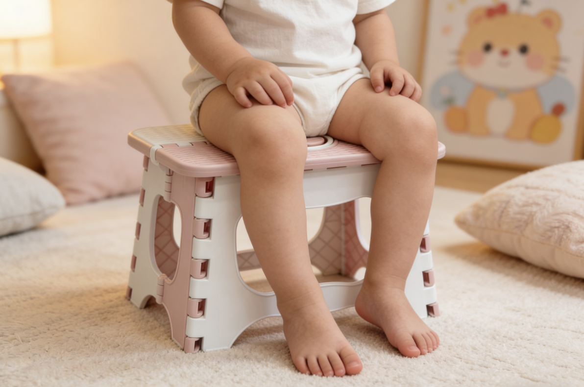 Household folding stool, thickened mobile daily necessities, home daily necessities, baby study stool, climbing stool, 27.2*20.8*25cm detail image 1