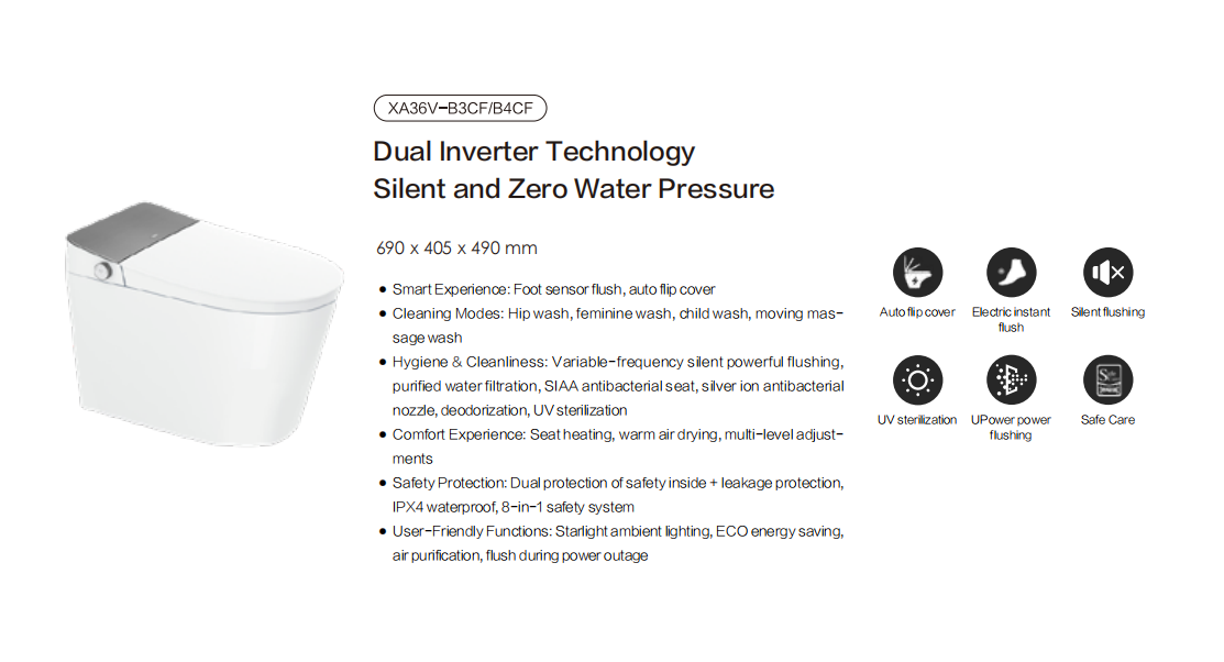 智能马桶Dual Inverter Technology Silent and Zero Water Pr详情1