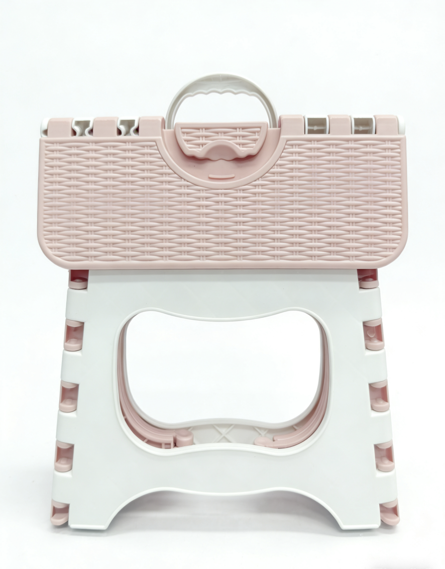 Household folding stool, thickened mobile daily necessities, home daily necessities, baby study stool, climbing stool, 27.2*20.8*25cm Specification image