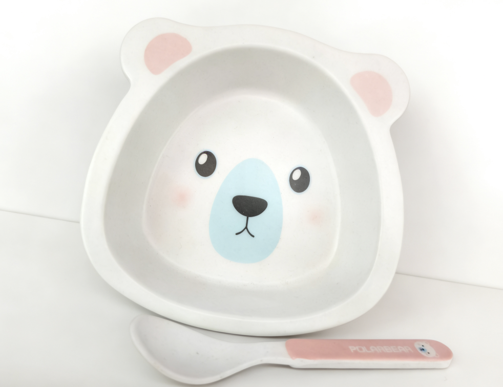 Baby tableware feeding set: Safe, durable, non-toxic, odorless, cartoon, cute and durable. Baby spoons and bowls, cartoon bowls for toddlers. Two-piece set, box set detail image 3