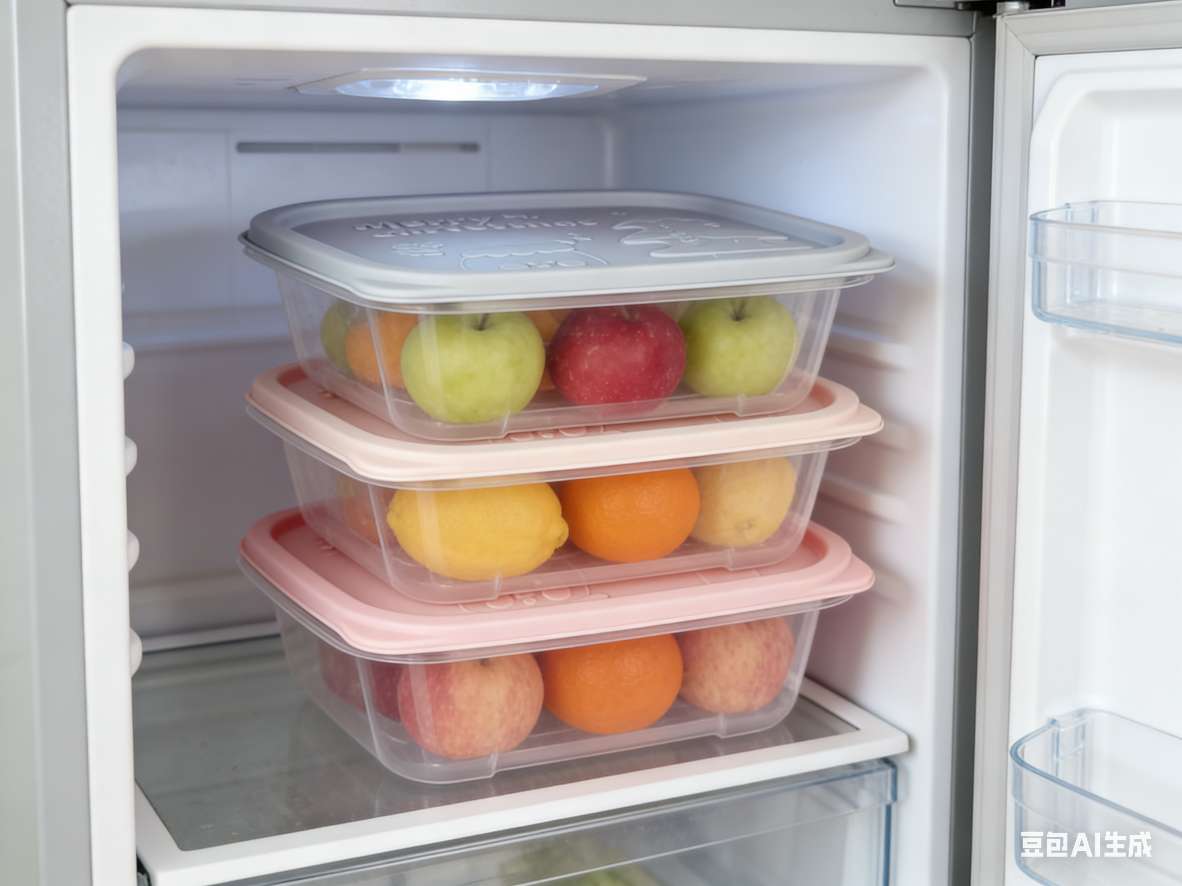 Food storage box, lunch box, storage box, daily necessities three-piece set, 1.1L rectangular, 21*14.3*8cm refrigerator box, packaging box detail image 8