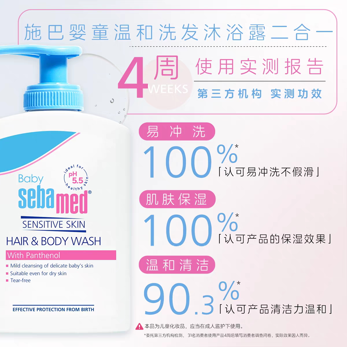 German imported sebamed Baby and Children's Shampoo and Body Wash 200ml in one Specification image