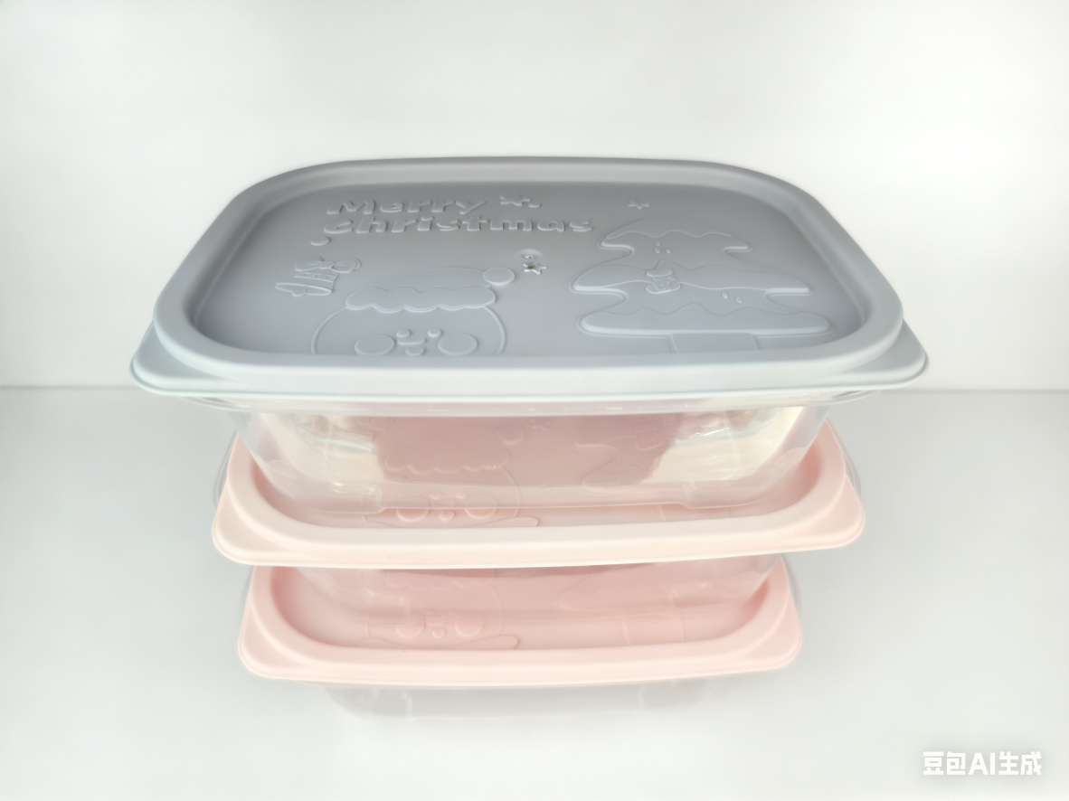 Food storage box, lunch box, storage box, daily necessities three-piece set, 1.1L rectangular, 21*14.3*8cm refrigerator box, packaging box detail image 4