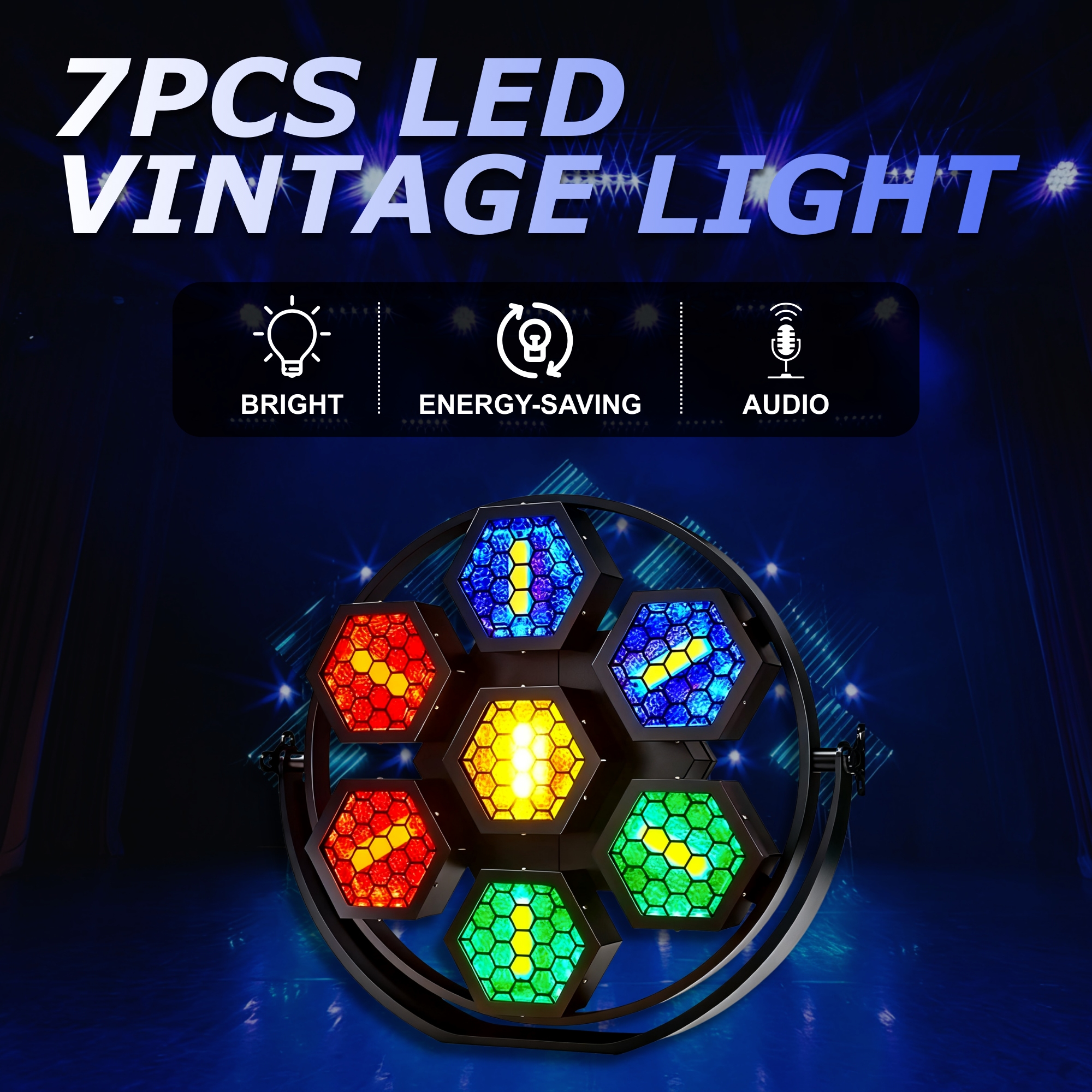 Cross-Border Bestseller: 7 Pieces Of Led Retro Lights For Bars, Ktvs, Nightclubs, Djs, Creating An Atmosphere And Environment. The High-Brightness Light Beads Are Colorful And Dazzling