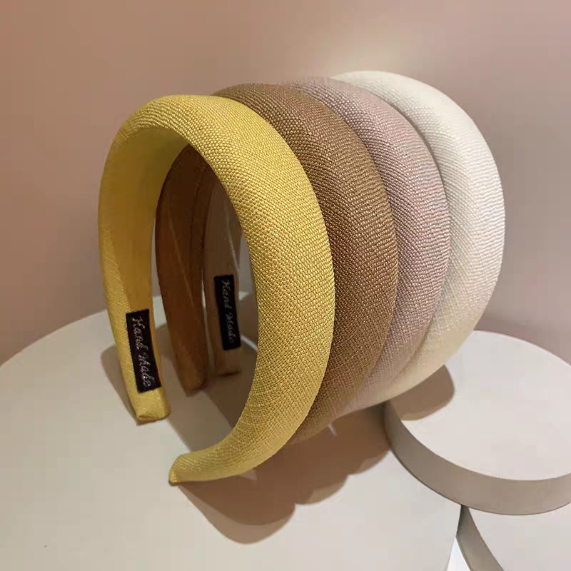 2026 new retro style, cotton and linen texture, fresh spring and summer colors, versatile basic sponge high top for casual outing hair band details Picture