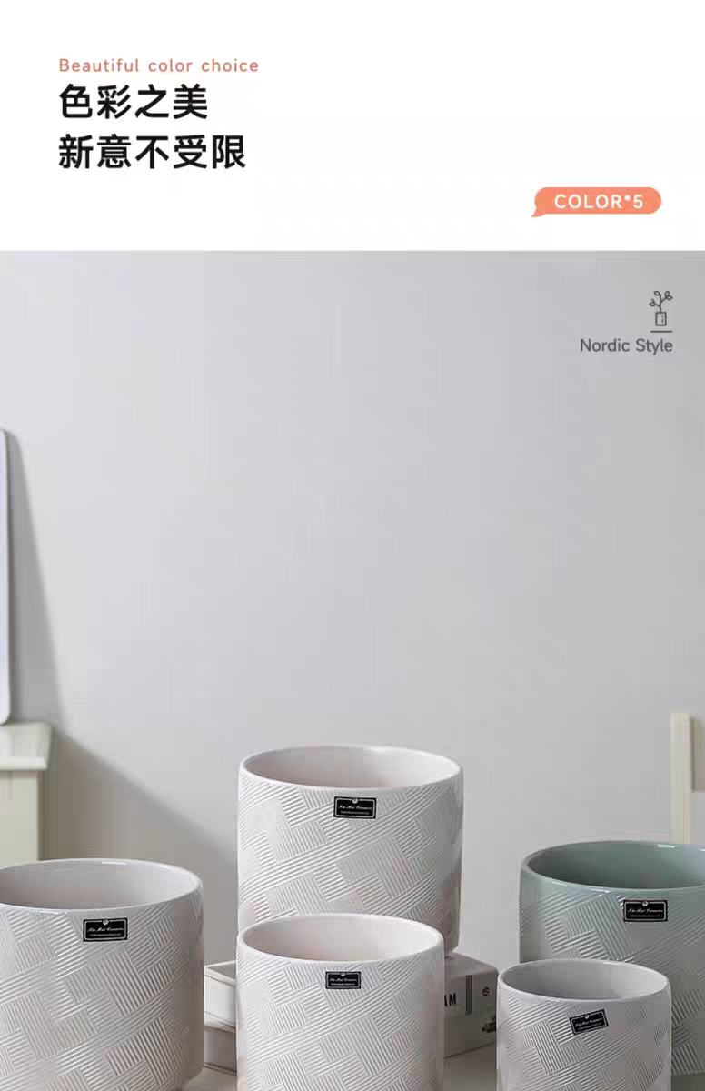 Ceramic succulent flowerpots, large flowerpots, small ceramic flowerpots, simple containers, garden vases, ceramic flowerpots detail image 9