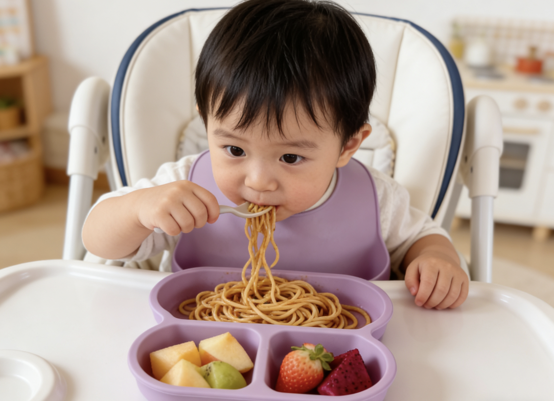 Baby tableware feeding set, non-toxic, odorless and safe three-piece set meal, plate and bowl divided into three compartments, 500ml detail image 3