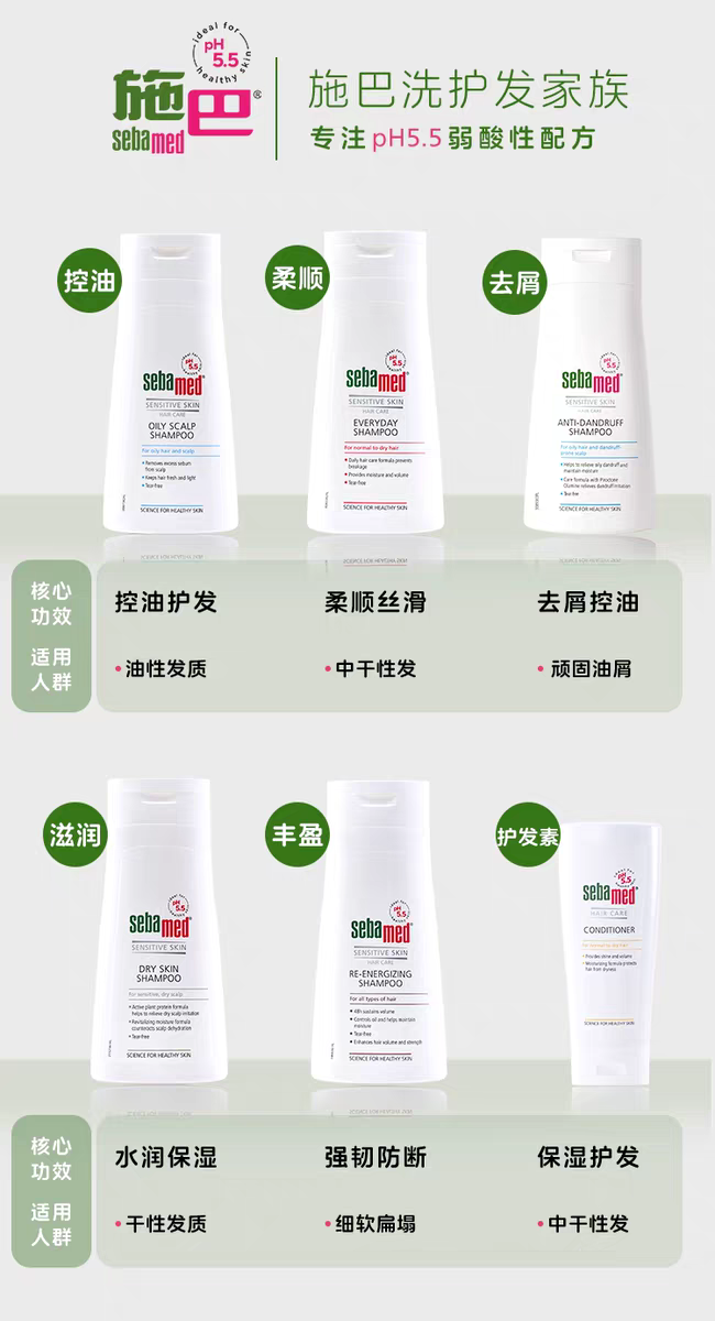 German sebamed Anti-dryness Moisturizing Shampoo 400ml Smooth and soothing scalp Care detail image 9