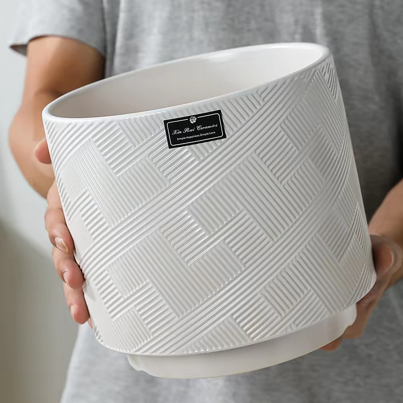 Ceramic succulent flowerpots, large flowerpots, small ceramic flowerpots, simple containers, garden vases, ceramic flowerpots