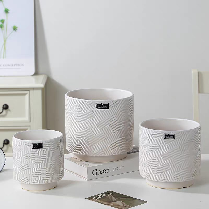 Ceramic succulent flowerpots, large flowerpots, small ceramic flowerpots, simple containers, garden vases, ceramic flowerpots details Picture