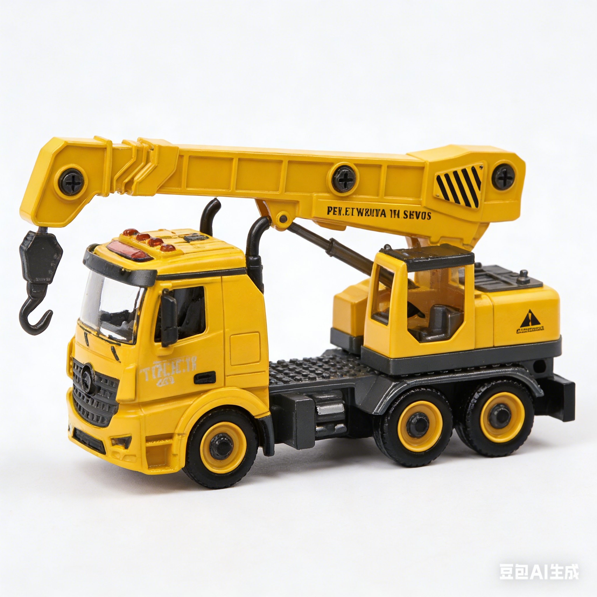 卓展·YW9070A拆装声光惯性模型车兼容小积木工程起重车黄色起重机卡车模型玩具积木儿童益智拼装玩具