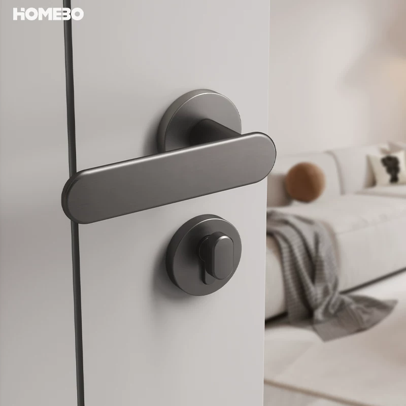 Haobao door locks, indoor magnetic silent bedroom locks, minimalist room locks, simple home bathroom solid wood door handles