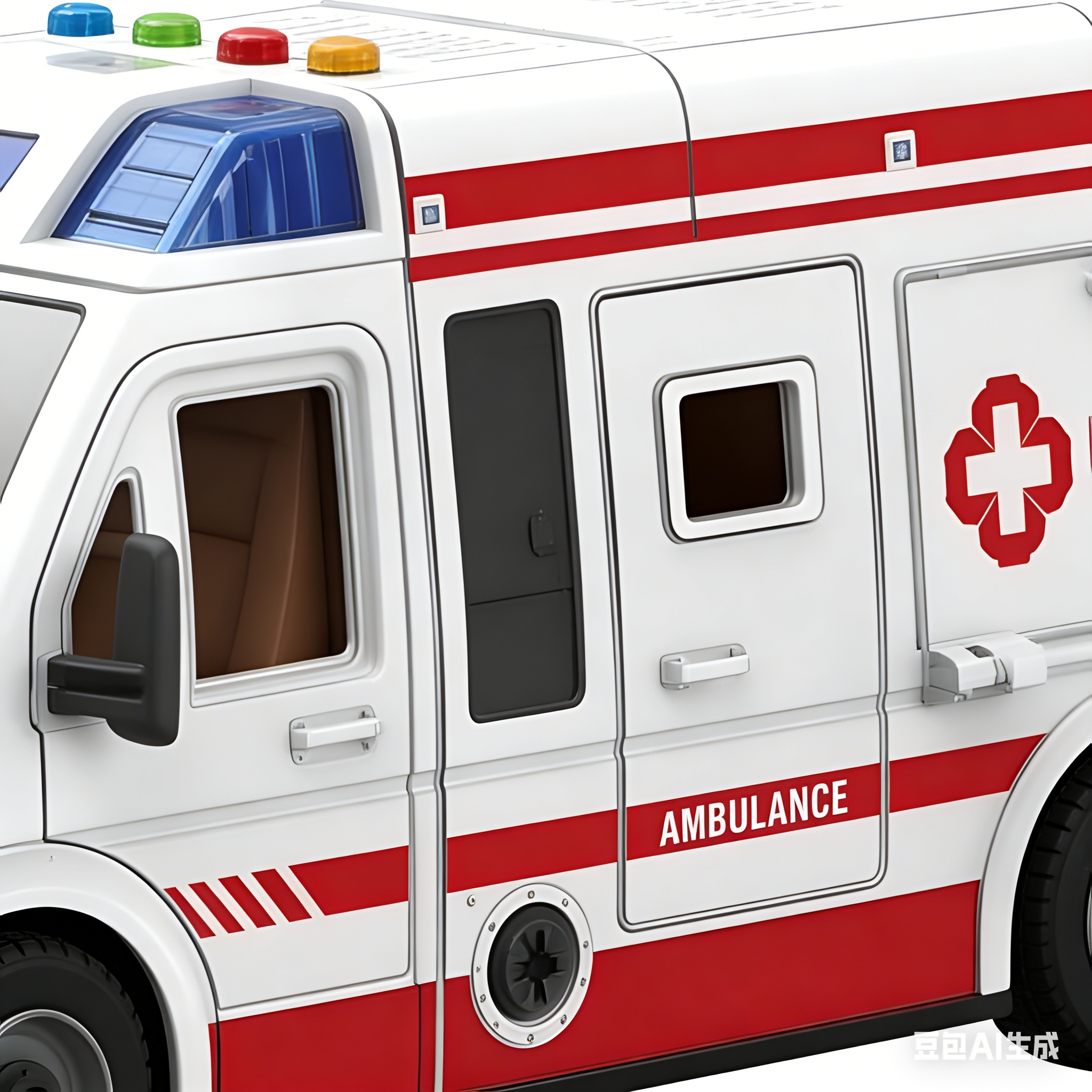 卓展YW8088CDIY拆装声光惯性模型车兼容小积木           城市救护车飞行器玩具救护车