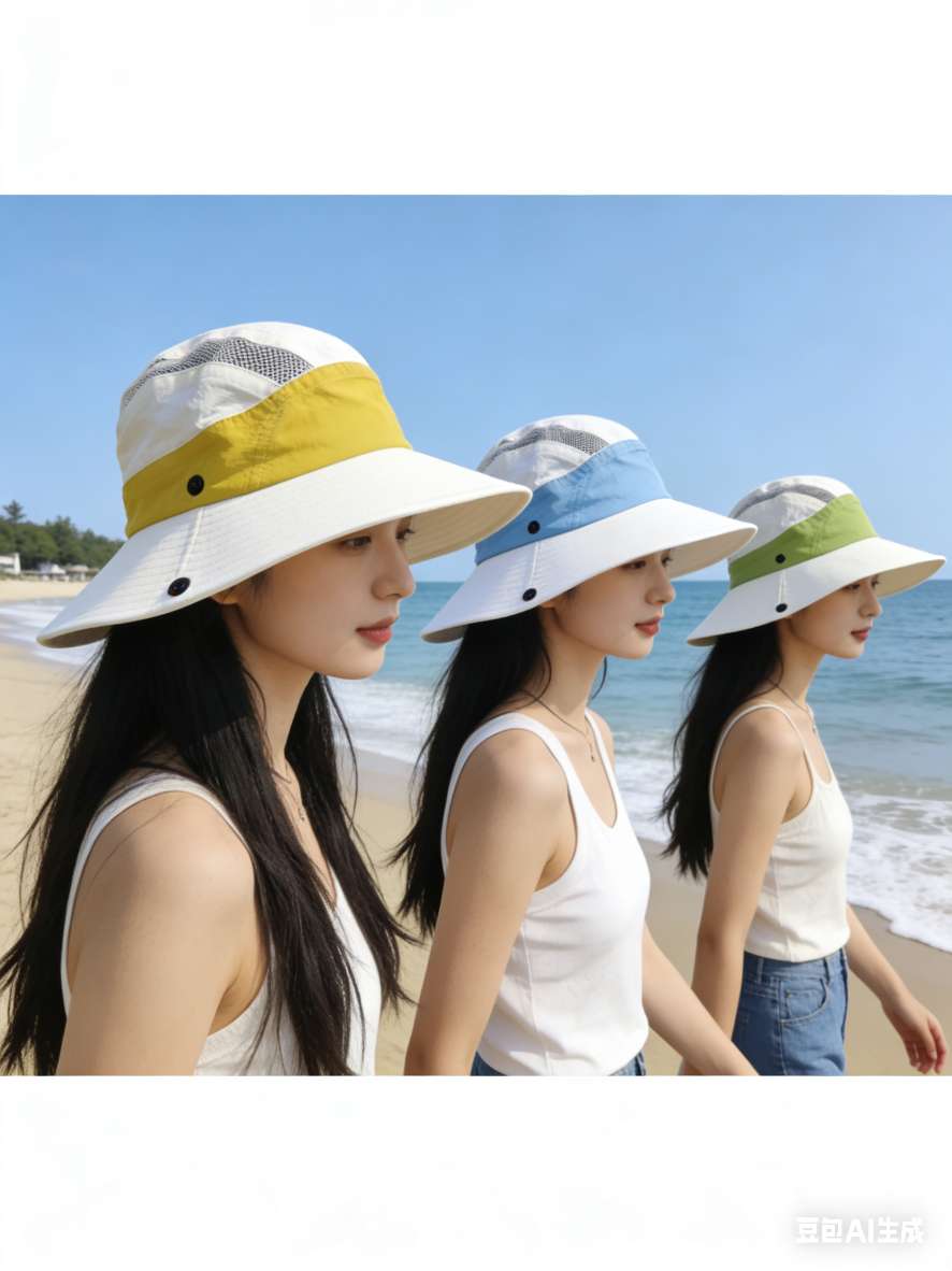 New outdoor quick-drying UV-resistant lightweight wide-brimmed hat, casual and fashionable sun hat, and travel, vacation and mountaineering sun protection hat