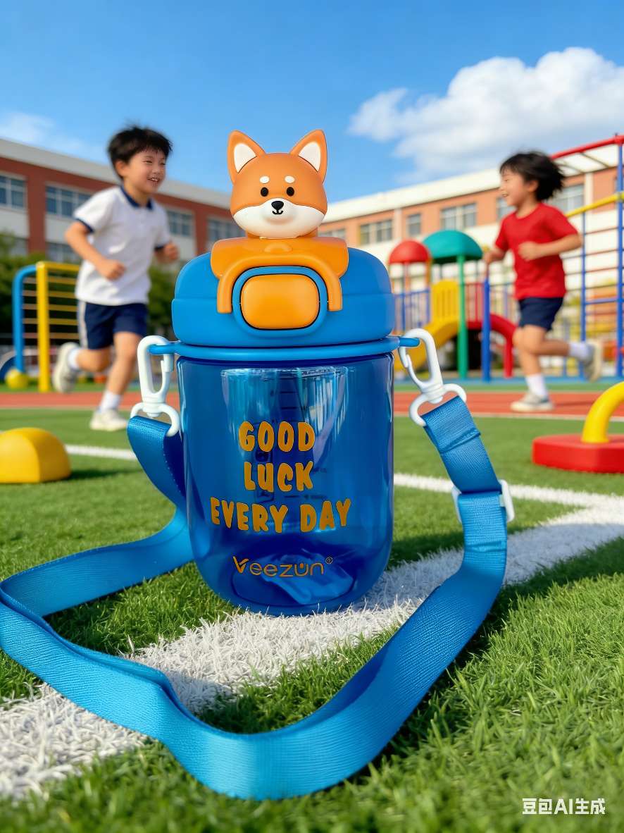 Cartoon diagonal cross children's straw cup Plastic water cup 180ml cute leak-proof portable cup Application Scenario