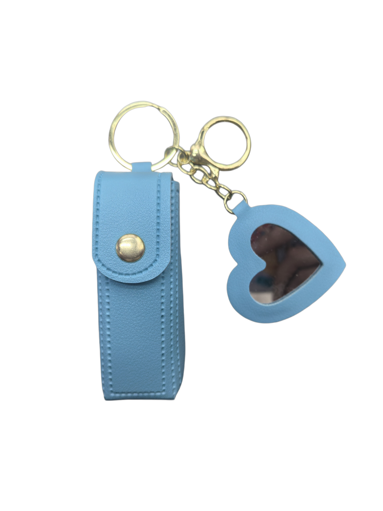 爱心镜面口红包钥匙扣 马卡龙色钥匙扣批发产品图