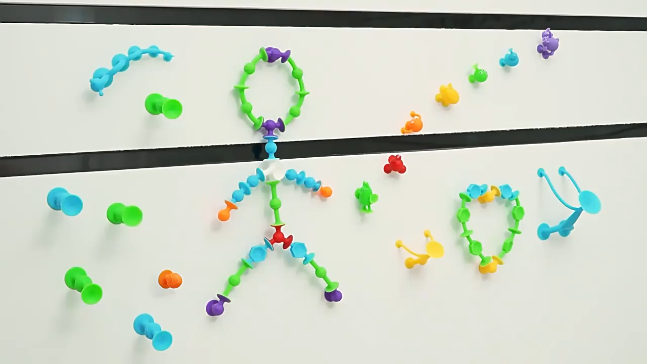 儿童益智玩具吸吸乐吸盘玩具飞镖玩具浴室积木软胶DIY盒装积木详情图3