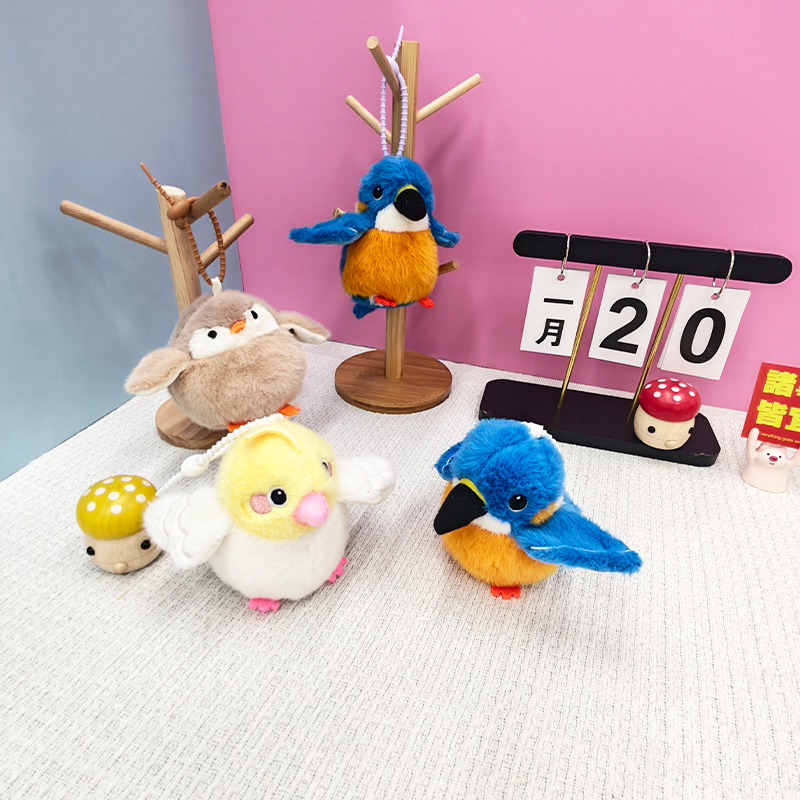 Cute plush toy figurines, bird pendants, dolls, keychains, trendy trendy figurines, bags, pendants, mobile phone chains Specification image